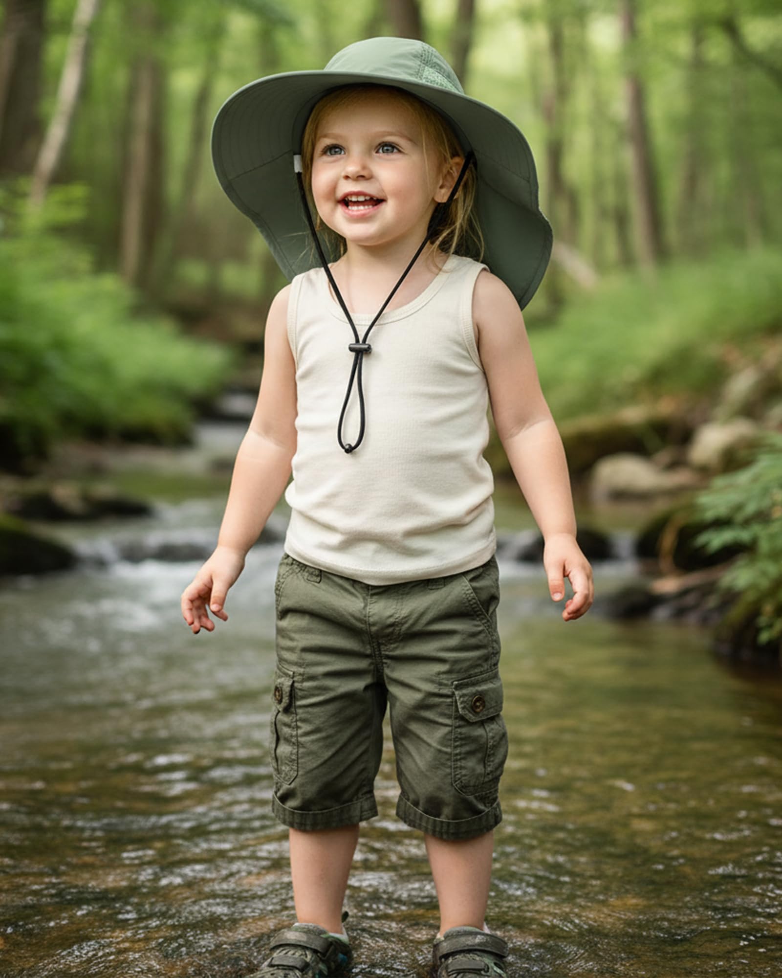 CHUNG Baby Sun Hat Neck Flap Beach Caps for Boys Girls Toddler Adjustable UPF 50+ Wide Brim UV Protection 1-12 Years Kids - Image 7