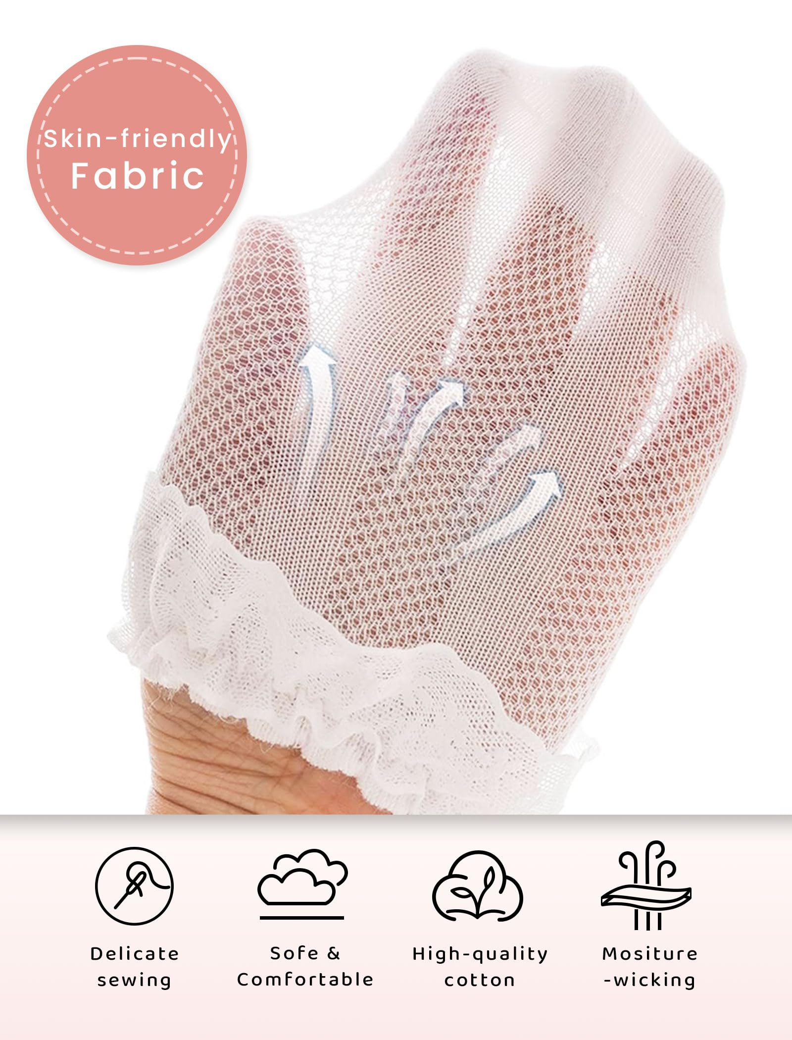 CHUNG Baby Toddler Girls Princess Cotton Frilly Socks Lace Ruffle Pack of 4/5/6 Thin Mesh Summer for Dress - Image 5