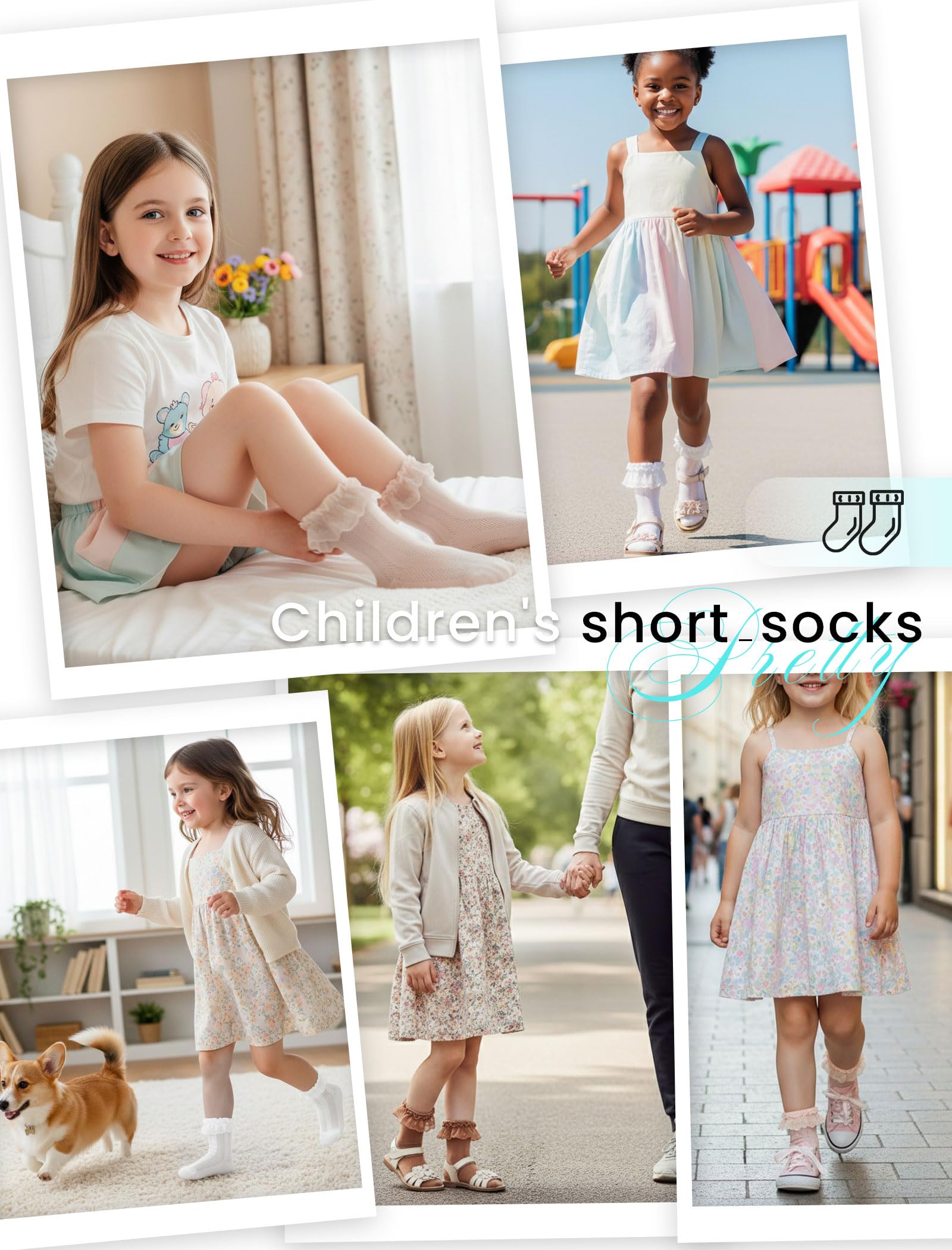 CHUNG Baby Toddler Girls Princess Cotton Frilly Socks Lace Ruffle Pack of 4/5/6 Thin Mesh Summer for Dress - Image 7