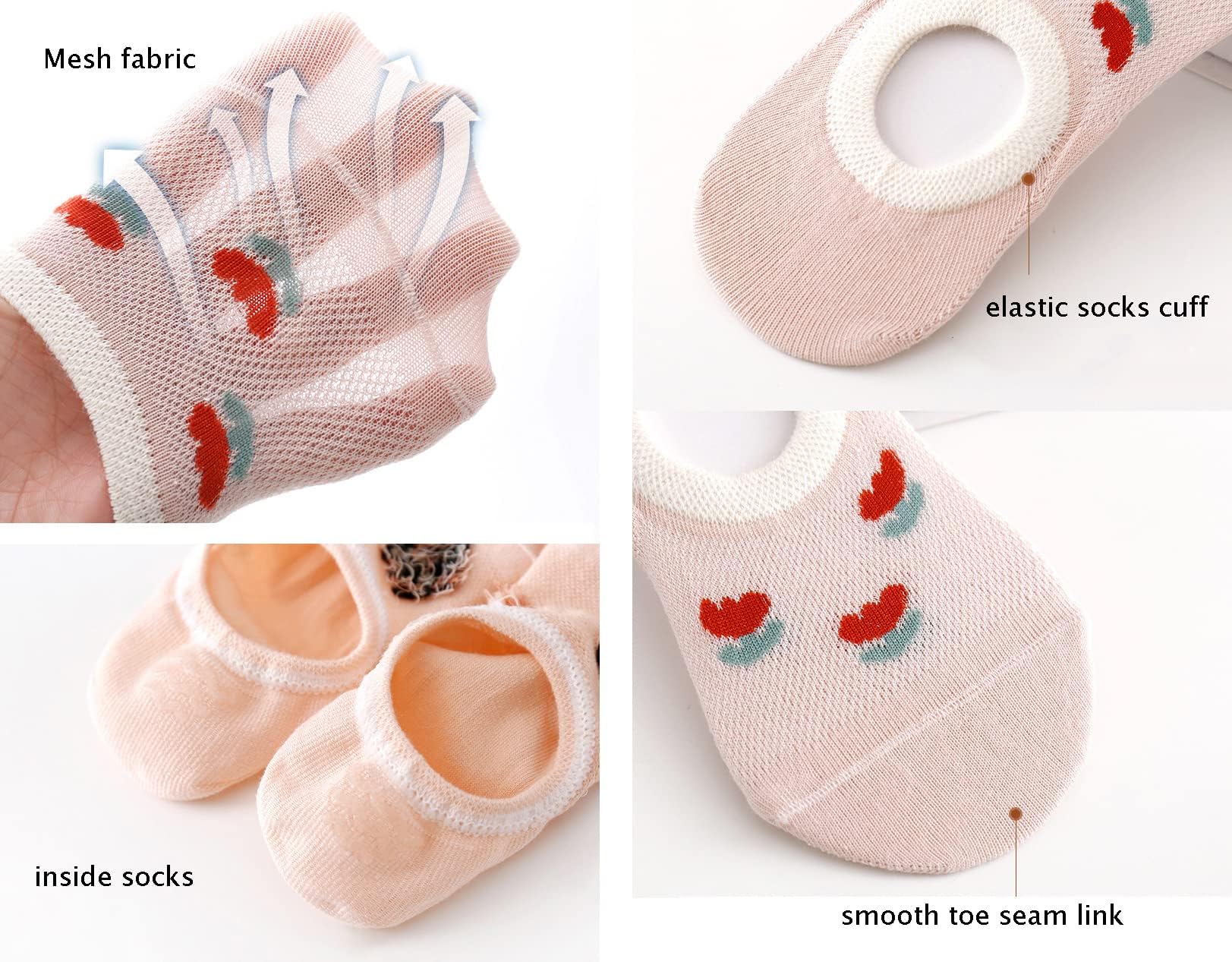 CHUNG Kids No Show Socks Cotton Liner Low Cut Sock for Boys Girls Toddler Thin 10 Pack Solid Color White Summer - Image 7