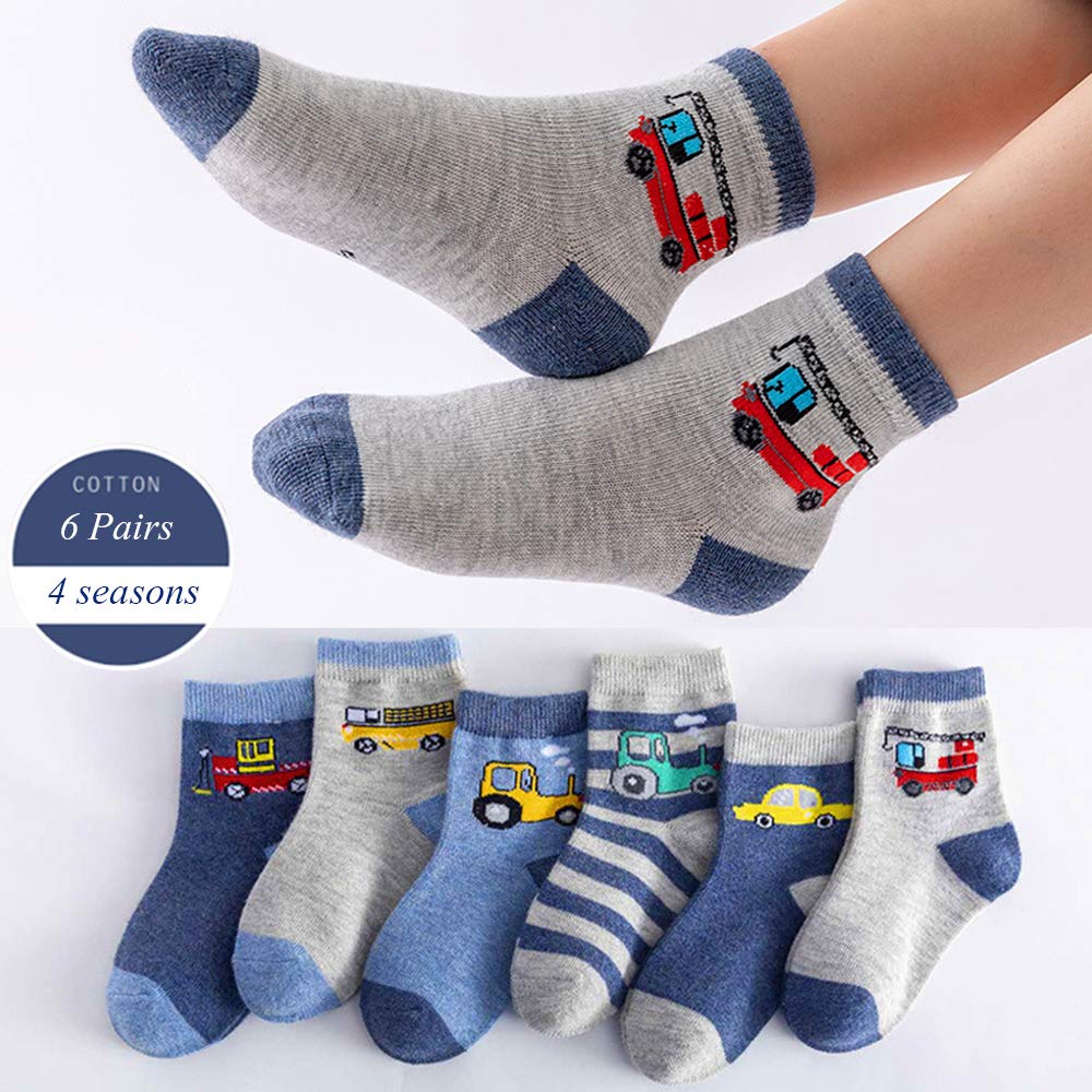 CHUNG Little Big Boys Cotton Dress Socks Crew Casual Dino Fun 2021 Spring Autumn Winter School Daily - Image 4