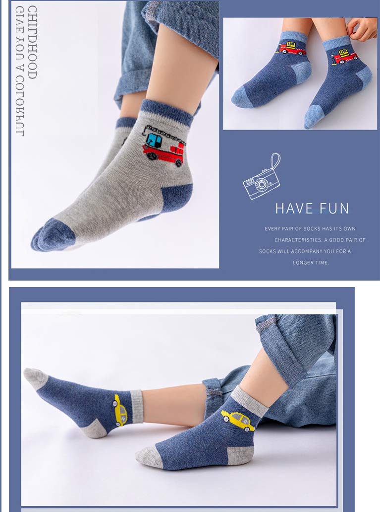 CHUNG Little Big Boys Cotton Dress Socks Crew Casual Dino Fun 2021 Spring Autumn Winter School Daily - Image 6
