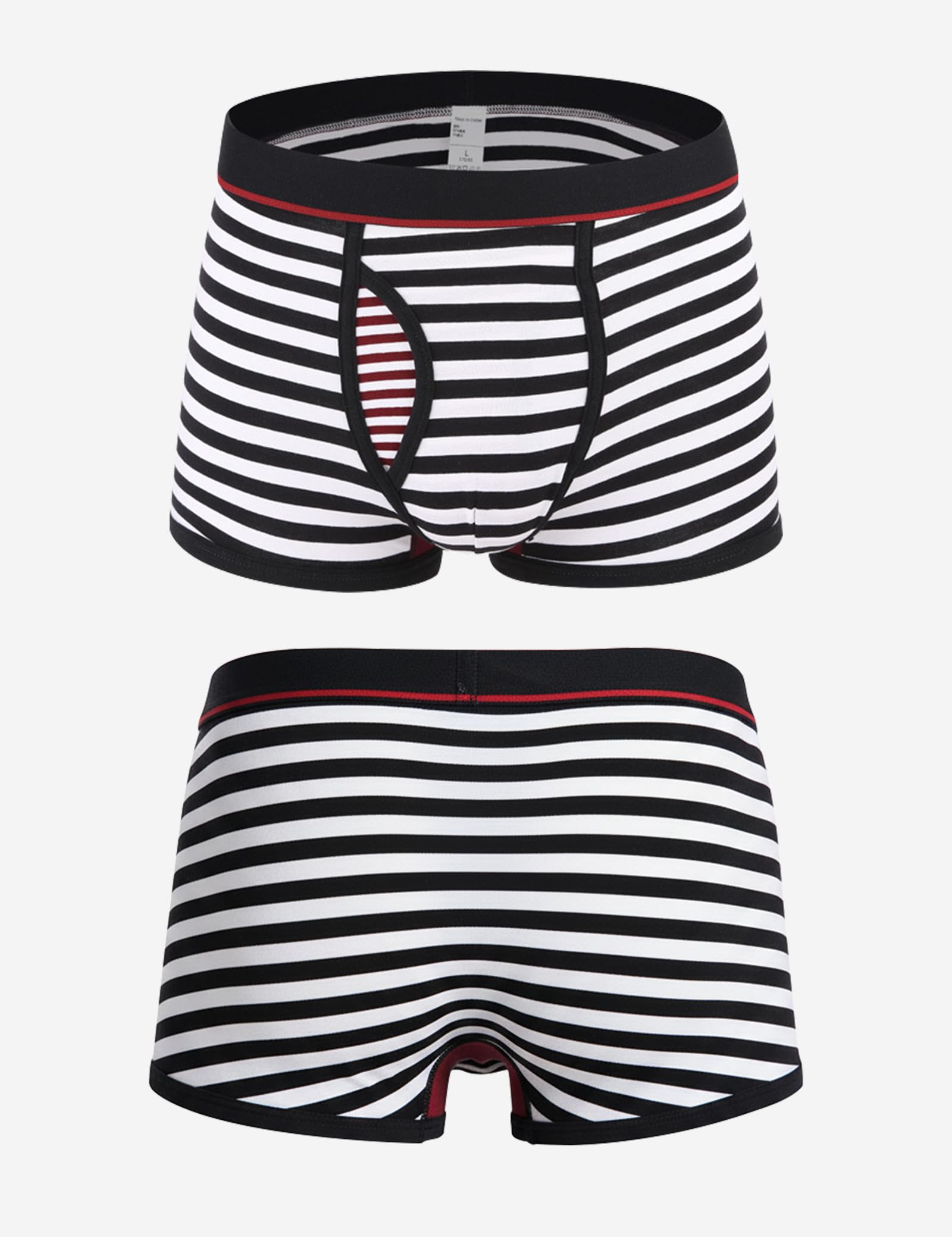 CHUNG Mens Cotton Boxer Underwear Pouch Front Fly Stripes Pattern MId-rise Soft Fashion - Image 4
