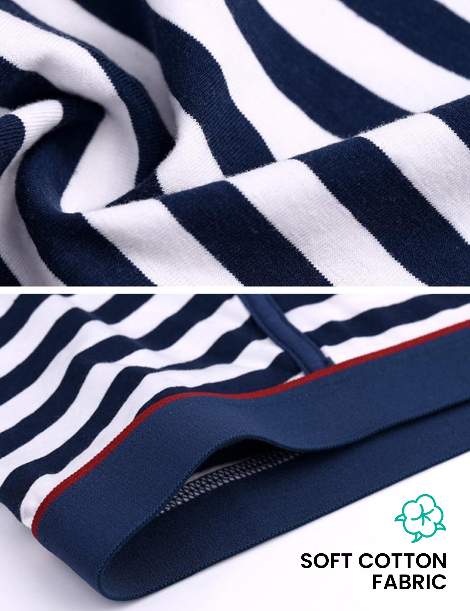 CHUNG Mens Cotton Boxer Underwear Pouch Front Fly Stripes Pattern MId-rise Soft Fashion - Image 5