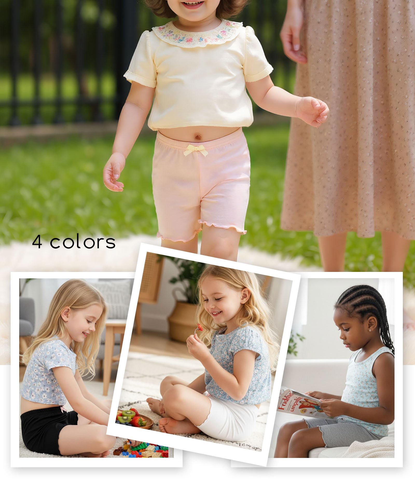 CHUNG Toddler Little Big Girls Dance Bike Play Shorts Under Dress Skirt School Uniform Underpants 4 Pack 2-9Y - Image 7
