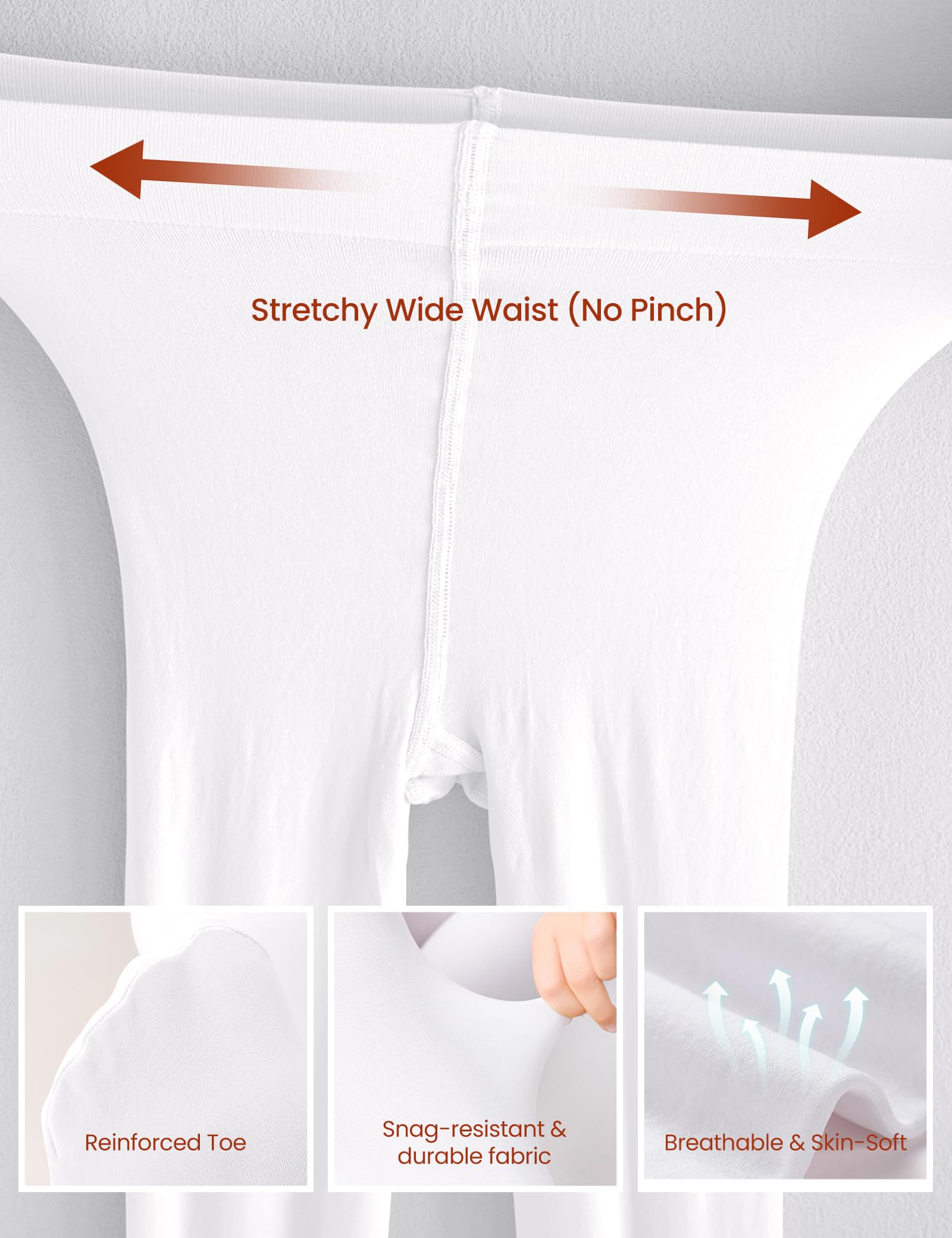 CHUNG Toddler Little Big Girls Dance Tights Footed Pantyhose Ballet School Dress Light Weight Stretchy Durable Opaque - Image 3