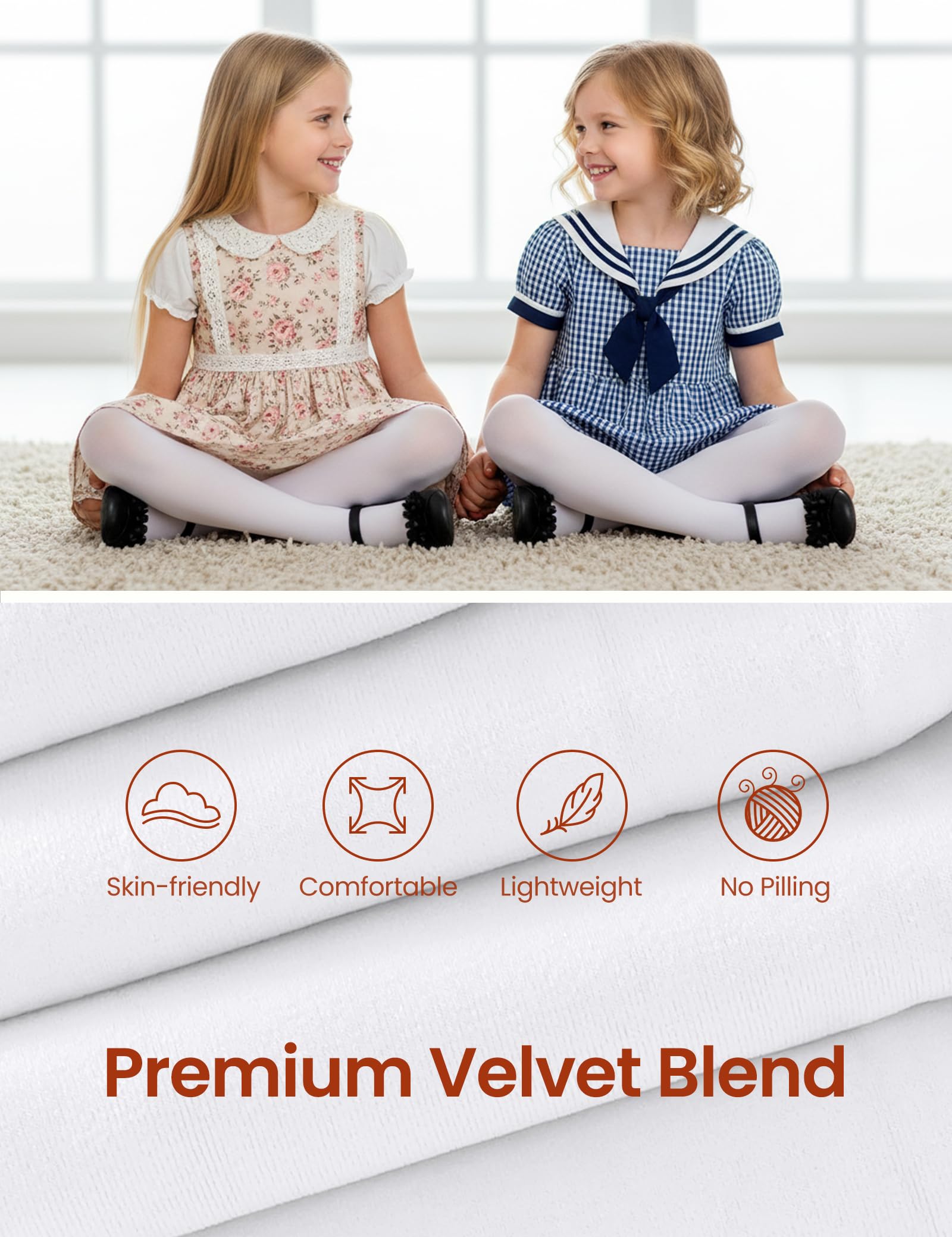 CHUNG Toddler Little Big Girls Dance Tights Footed Pantyhose Ballet School Dress Light Weight Stretchy Durable Opaque - Image 4