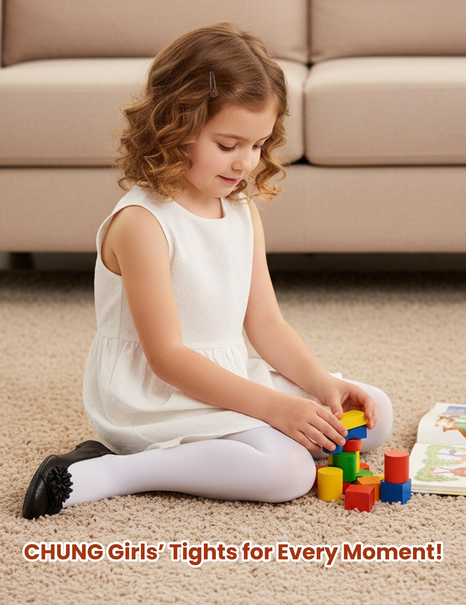 CHUNG Toddler Little Big Girls Dance Tights Footed Pantyhose Ballet School Dress Light Weight Stretchy Durable Opaque - Image 5