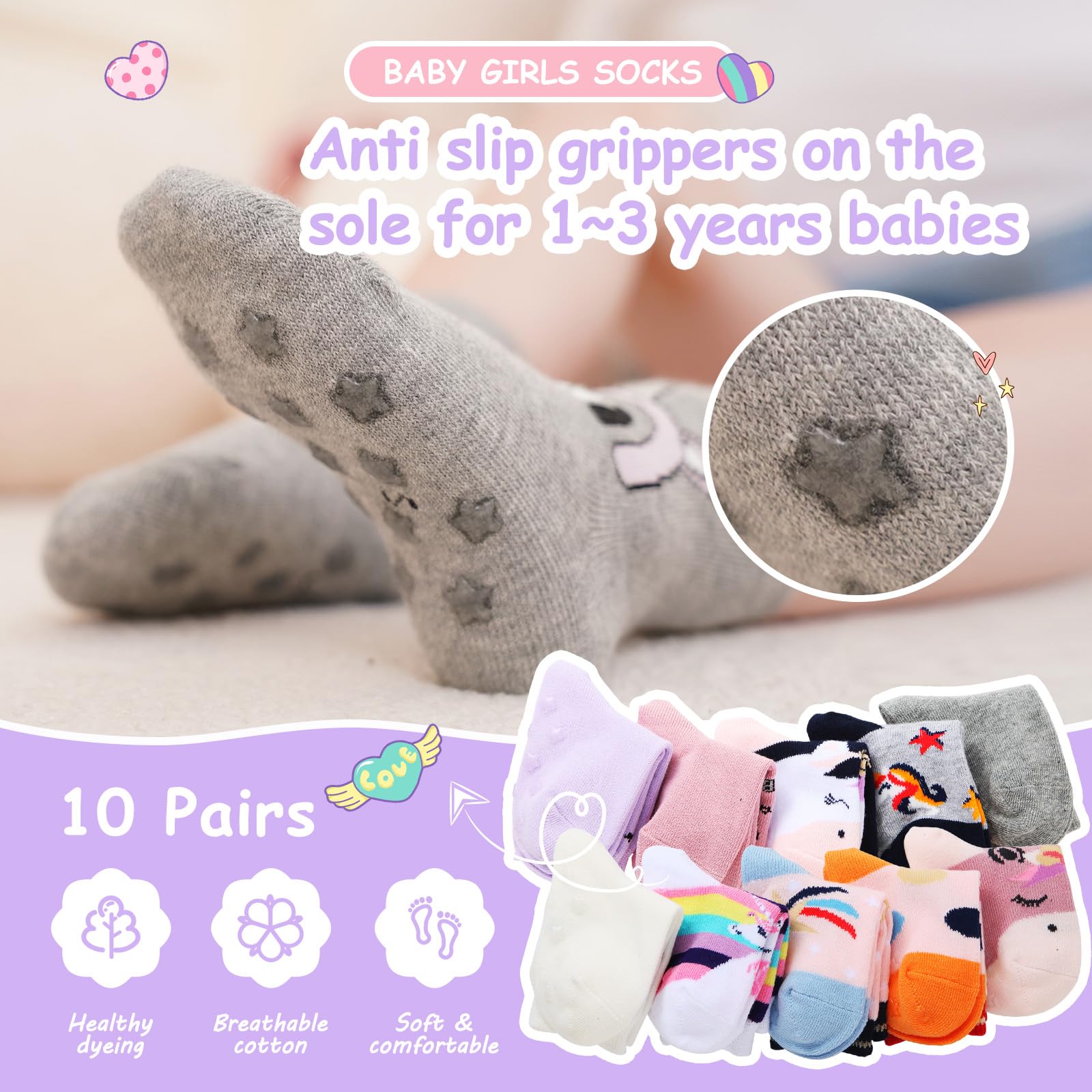 CHUNG Toddler Little Girls Crew Socks Cotton Colorful Sports Casual Daily Fun Cute Animal Pupil Students School Back - Image 5