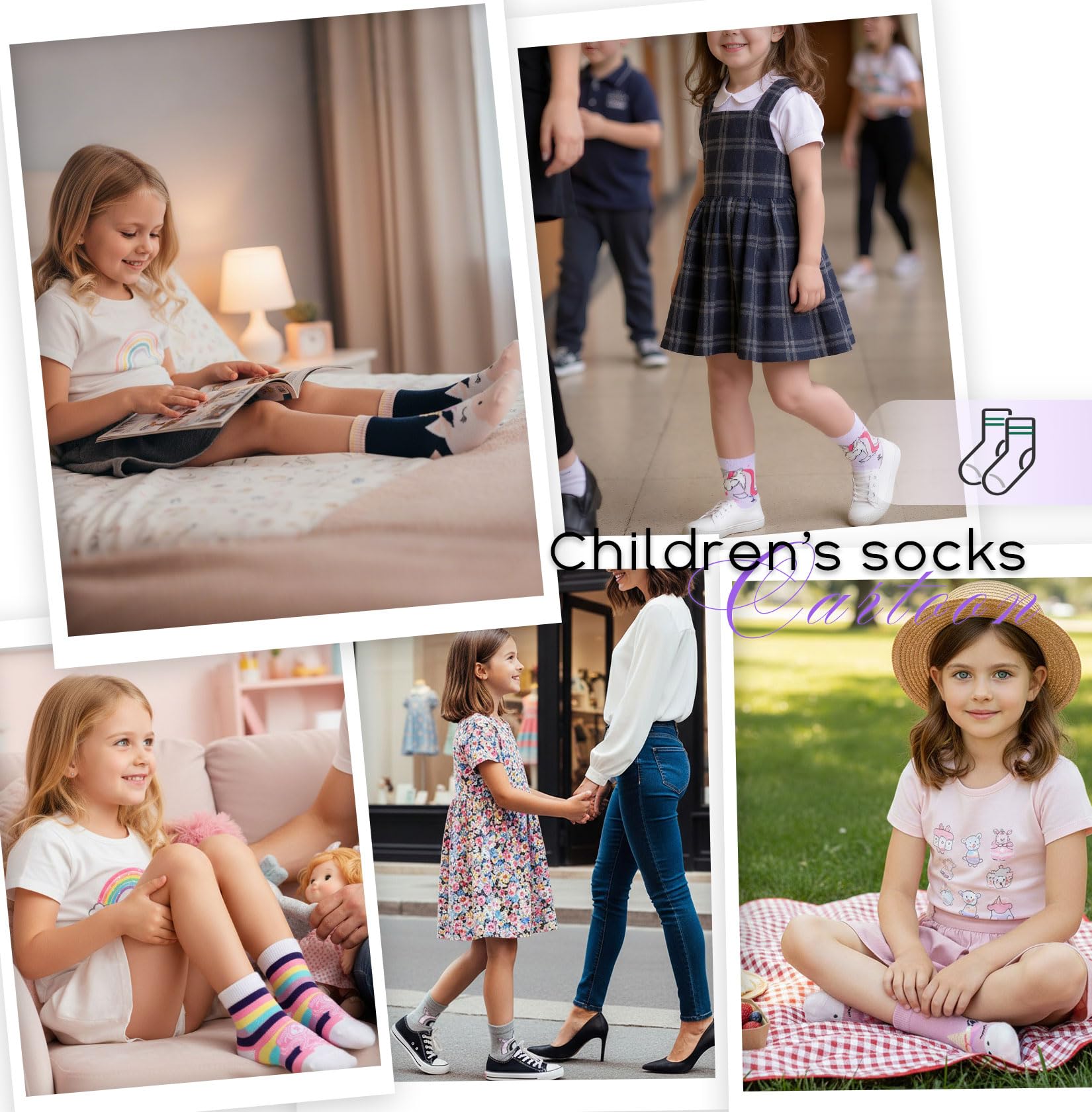 CHUNG Toddler Little Girls Crew Socks Cotton Colorful Sports Casual Daily Fun Cute Animal Pupil Students School Back - Image 7