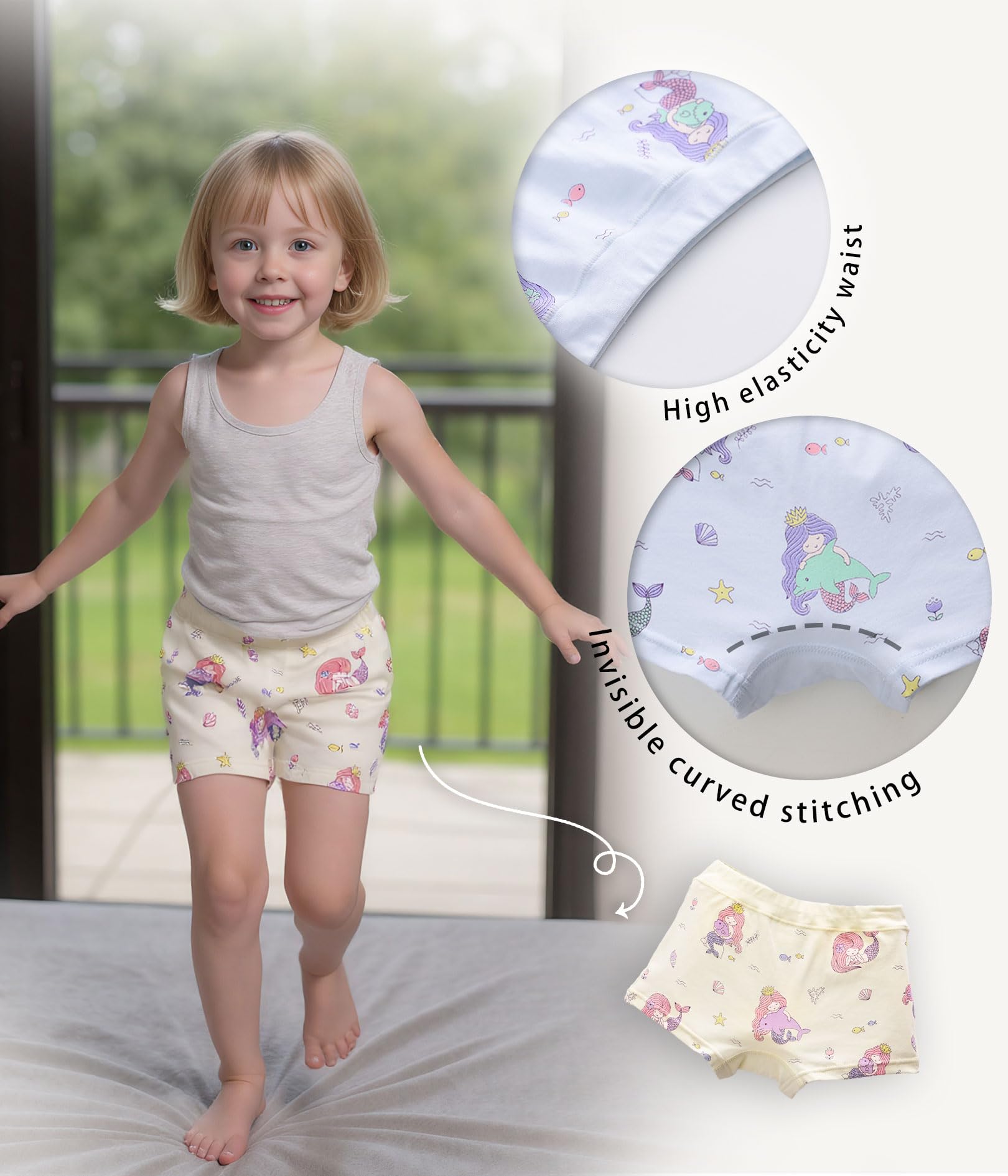 CHUNG Toddler Little Girls Kids Briefs Panties Soft Cotton Boyshort Underwear Pack Big Girl Daily Cute Pattern - Image 3