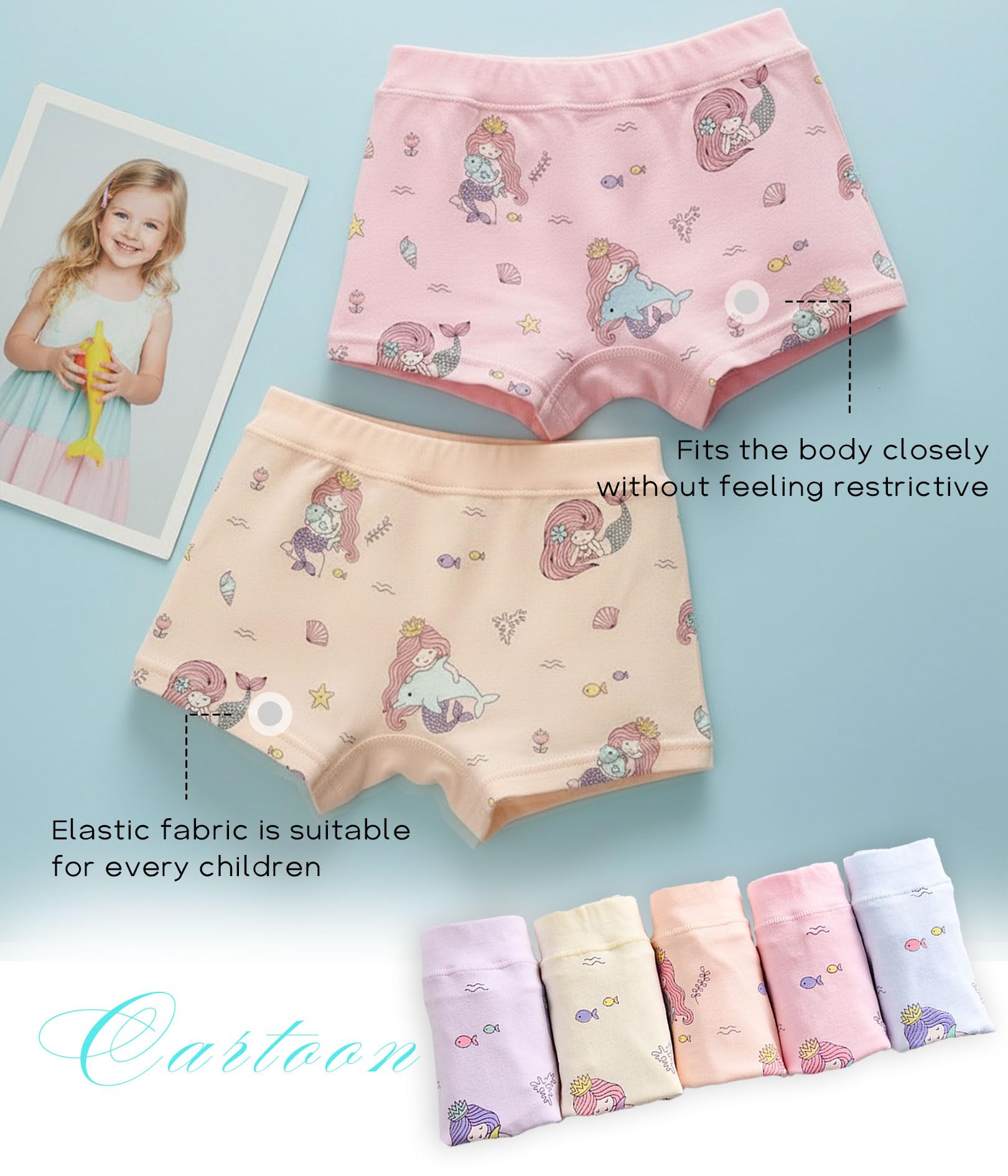 CHUNG Toddler Little Girls Kids Briefs Panties Soft Cotton Boyshort Underwear Pack Big Girl Daily Cute Pattern - Image 5