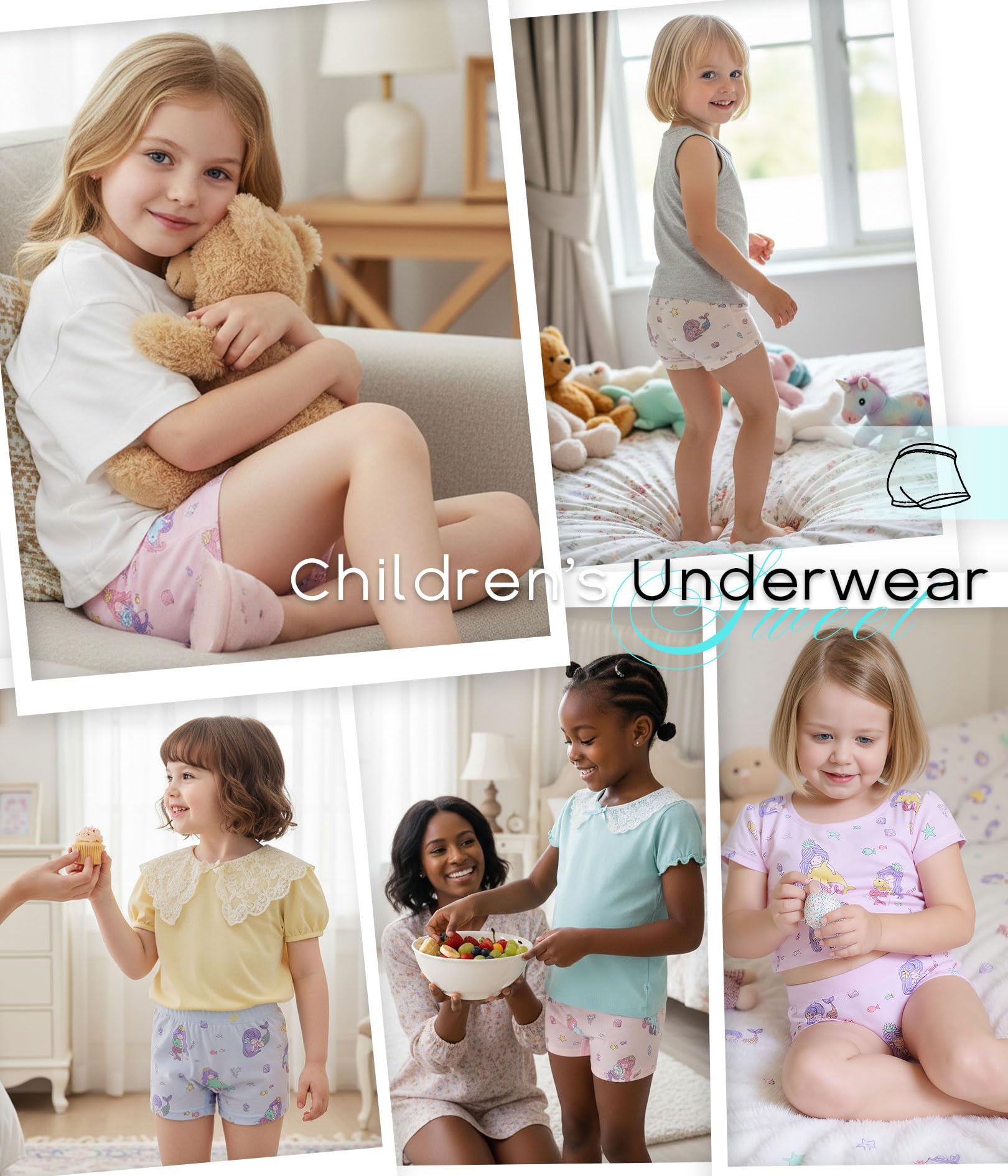 CHUNG Toddler Little Girls Kids Briefs Panties Soft Cotton Boyshort Underwear Pack Big Girl Daily Cute Pattern - Image 7