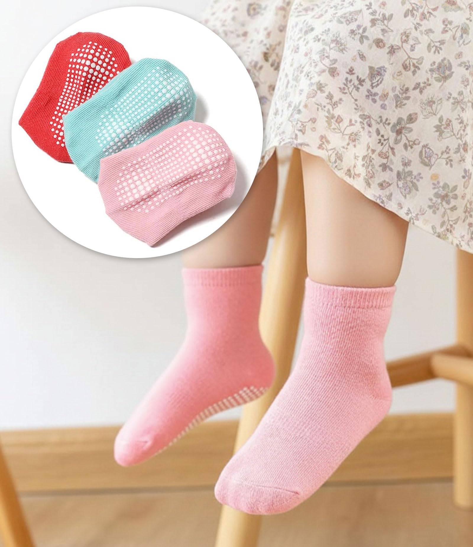 CHUNG toddler non-slip cotton socks anti skid with grip bottom Little Boys Girl Kids Children 12 pairs - Image 6