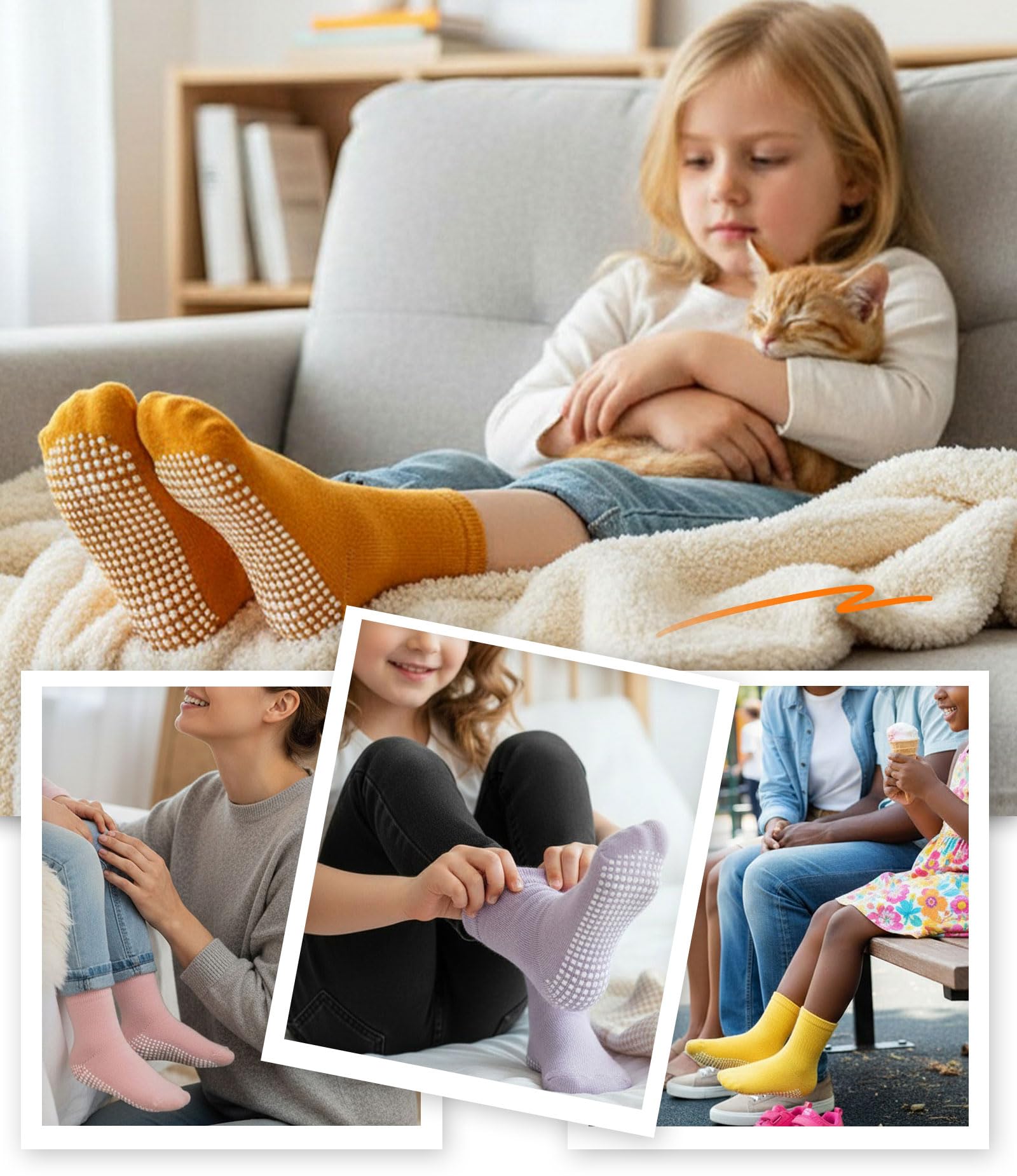 CHUNG toddler non-slip cotton socks anti skid with grip bottom Little Boys Girl Kids Children 12 pairs - Image 7