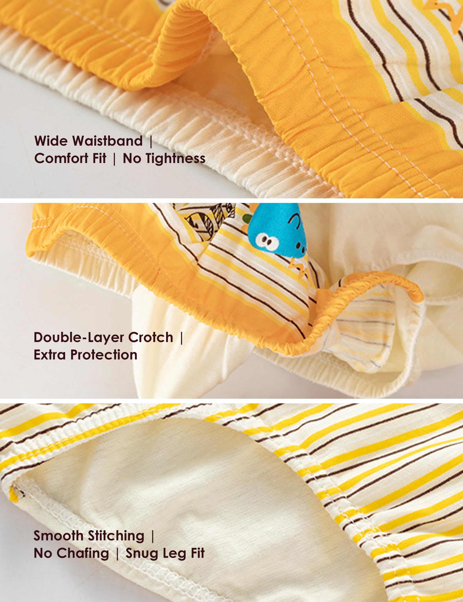 CHUNG Toddlers Little Boys 2-9Y Cotton Briefs Underwear Pack of 5/6 Car Dinosaur - Image 4