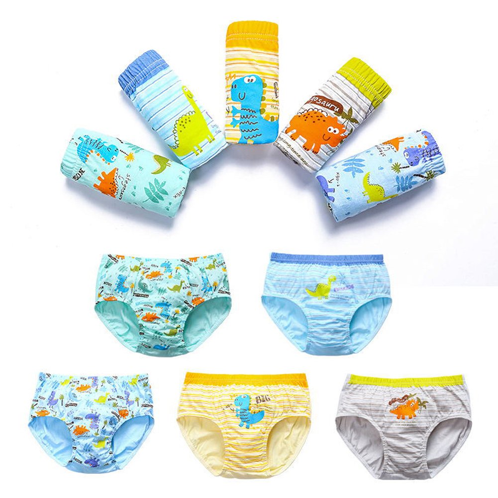 CHUNG Toddlers Little Boys 2-9Y Cotton Briefs Underwear Pack of 5/6 Car Dinosaur - Image 8