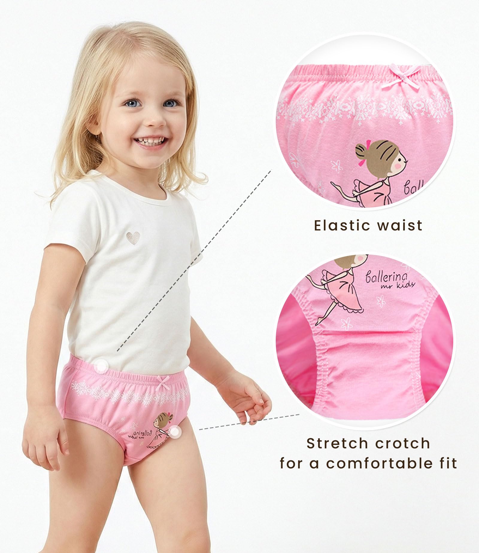 CHUNG Toddlers Little Girls Cotton Briefs Panties Pack of 5/6 Print Underwear 2T-10Years - Image 4