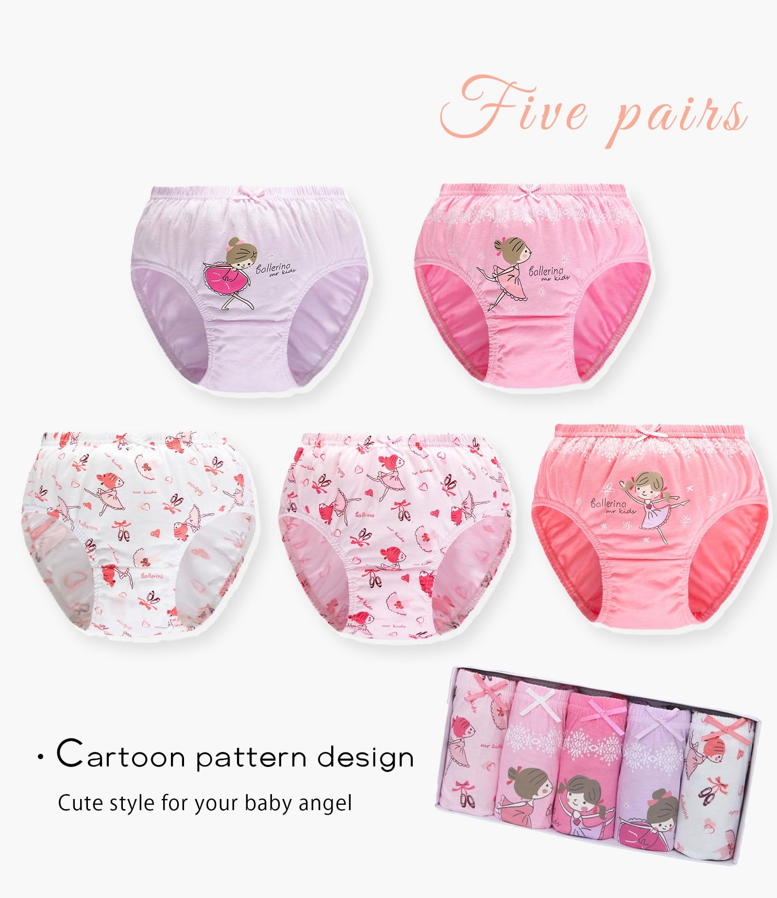 CHUNG Toddlers Little Girls Cotton Briefs Panties Pack of 5/6 Print Underwear 2T-10Years - Image 6