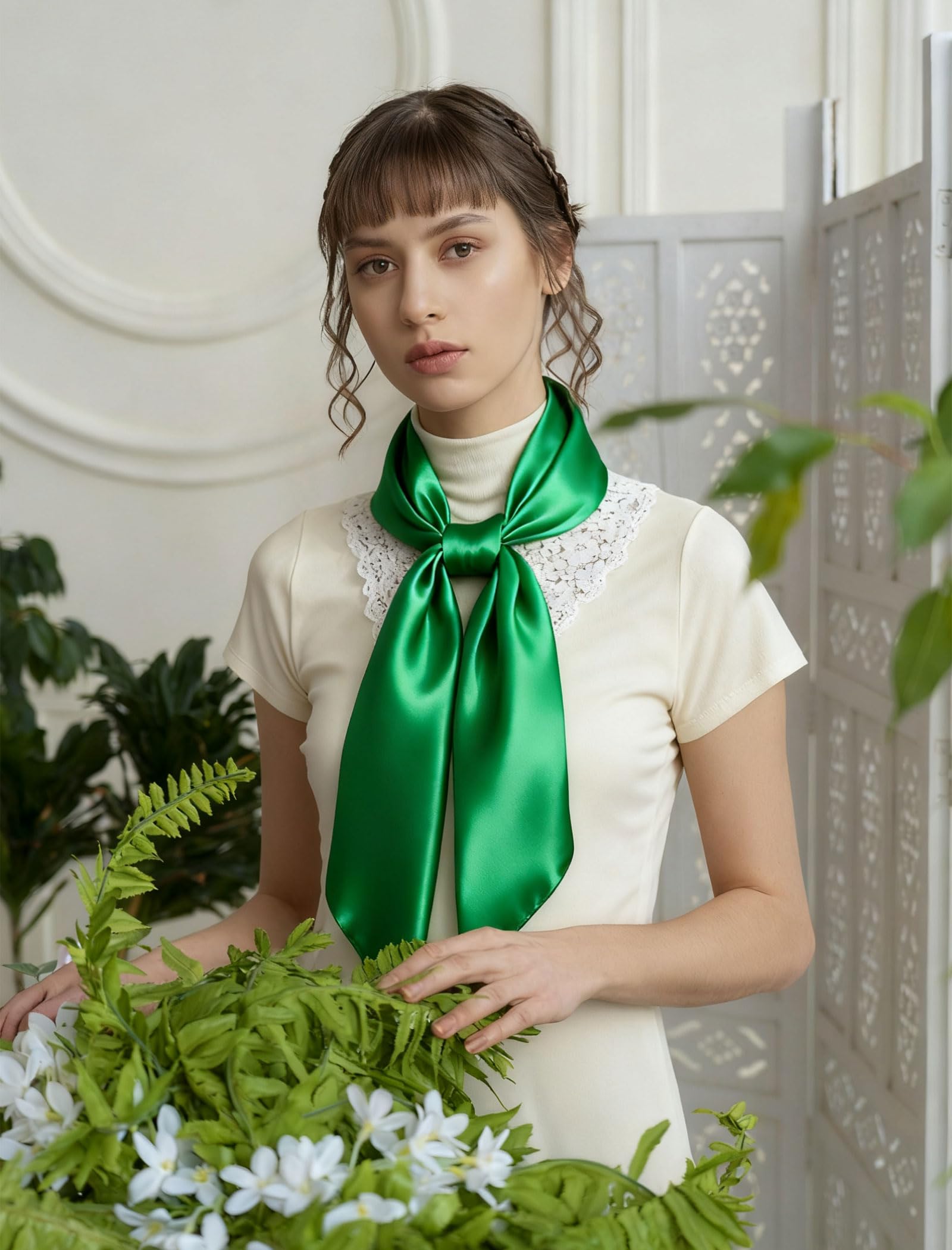 CHUNG Women 35“ Large Satin Scarf Solid Color Silk Feel Square Wraps Big Hair Bandanas 90cm Headscarf Necktie - Image 7