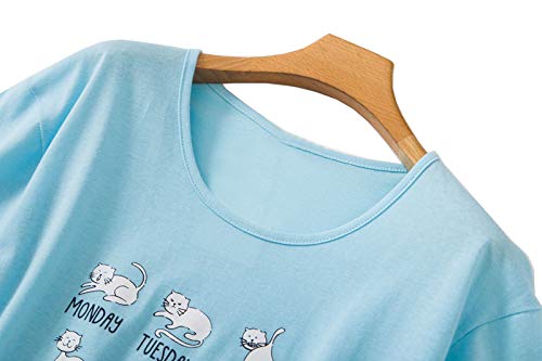 CHUNG Women Cotton Pajama Sets Sleepwear pjs Short Sleeve Shirt Capri Length Crop Pants Cute Vivid Print - Image 5