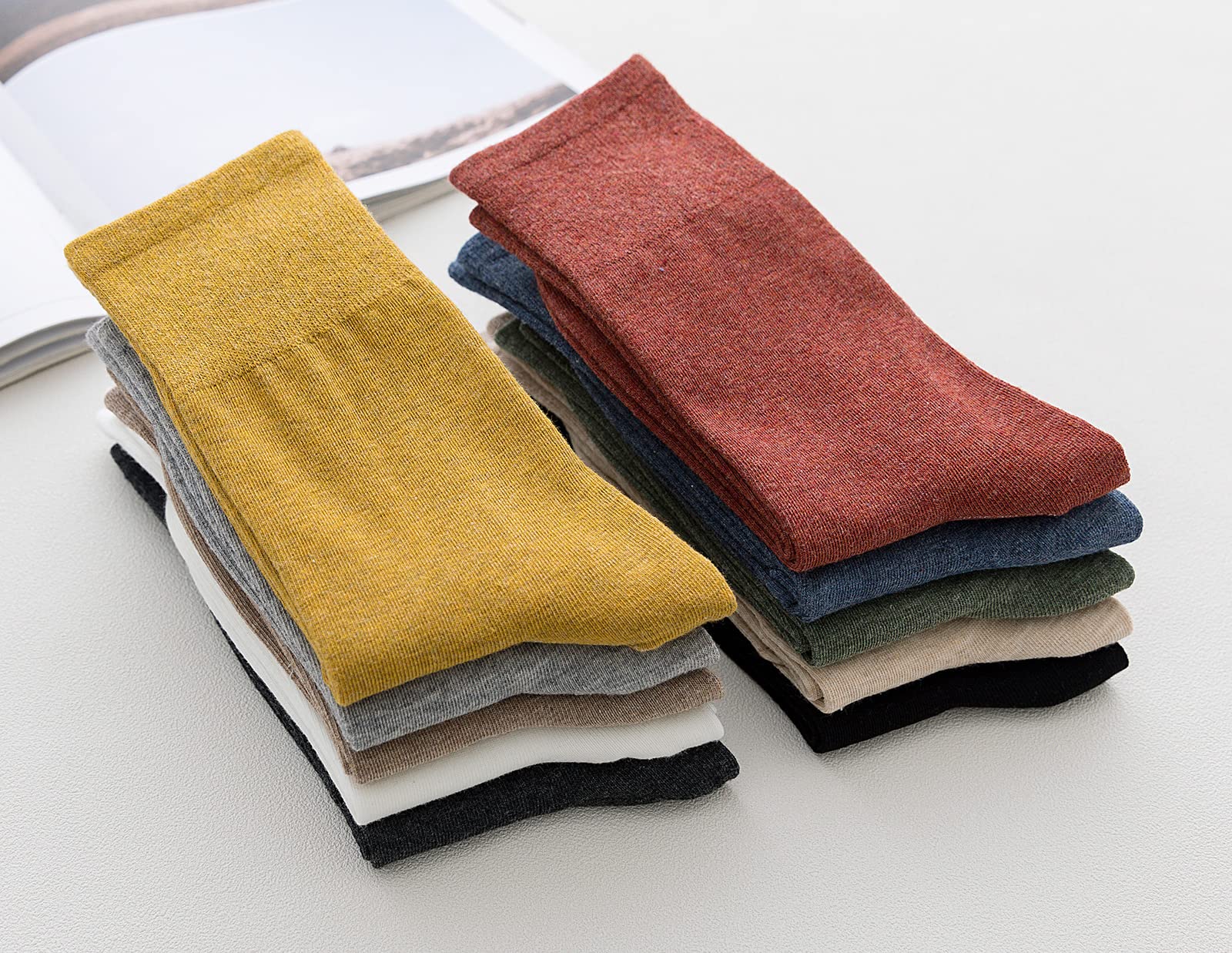 CHUNG Women Cotton Socks Crew Calf Multi-Color Solid for Students 5.5-9 Teenagers Juniors Seniors Young Lady Girls - Image 3