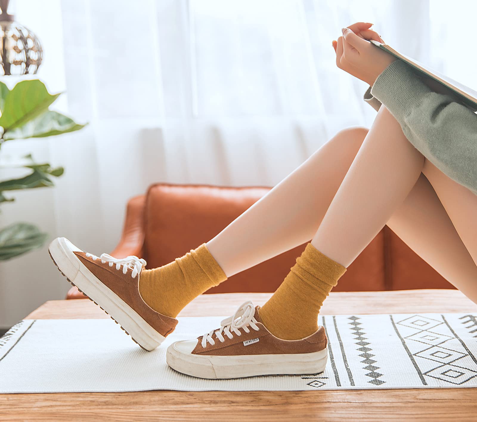 CHUNG Women Cotton Socks Crew Calf Multi-Color Solid for Students 5.5-9 Teenagers Juniors Seniors Young Lady Girls - Image 6