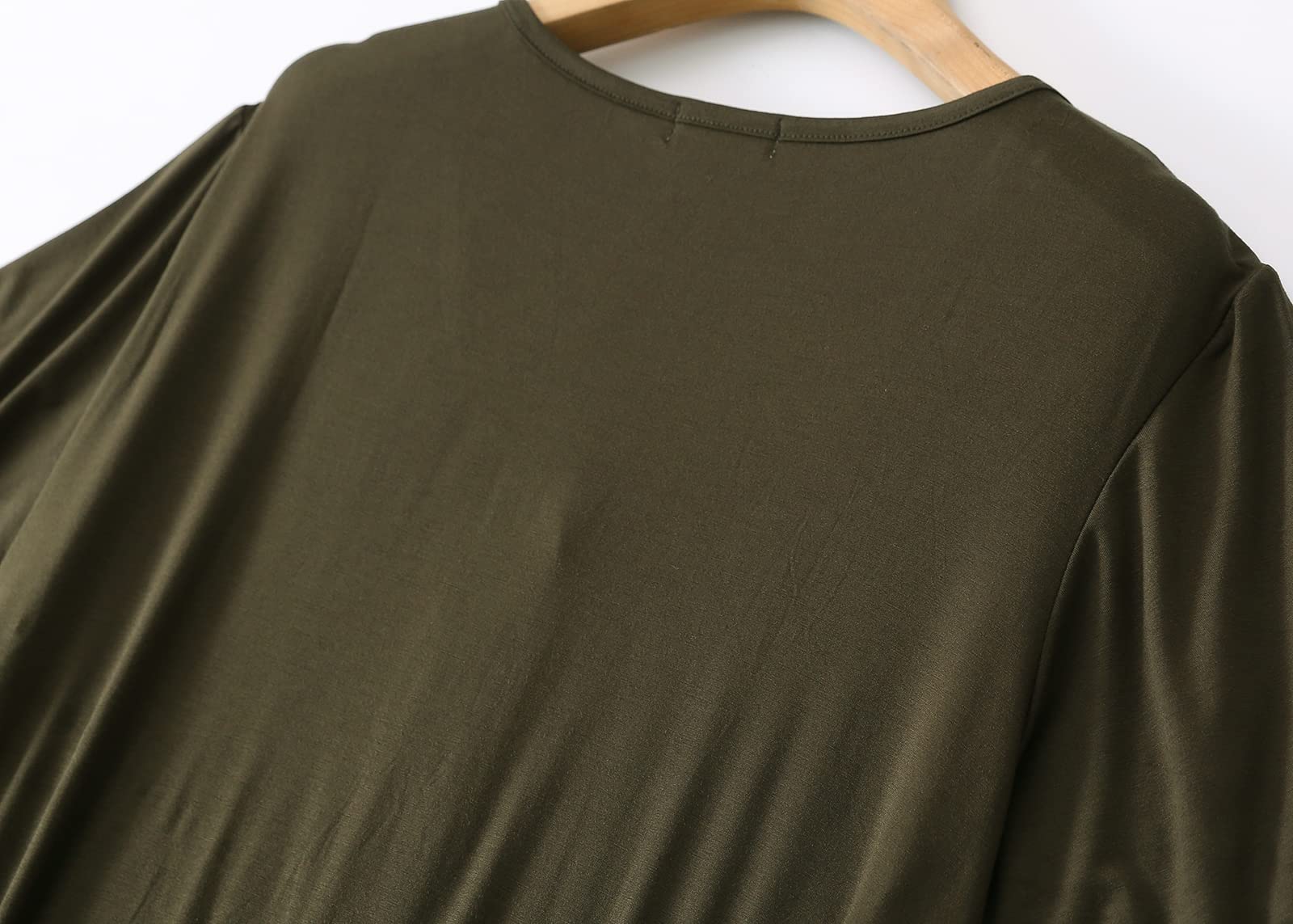 CHUNG Women Nightgown Loose Fit NightShirt Front Open Button Down Pajamas Nightdress Short Sleeve Sleepwear Under Knee Gown - Image 6