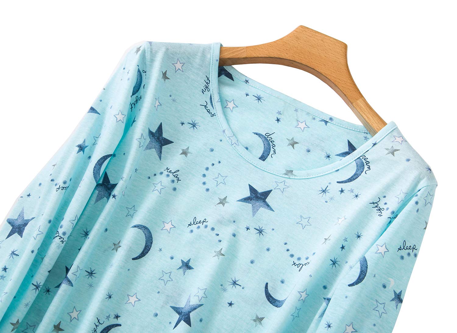 CHUNG Women's Cotton Nightgowns Long Sleeve Above Knee Vivid Print Nighties Sleepshirts Dress Sleepwear Autumn Winter - Image 5