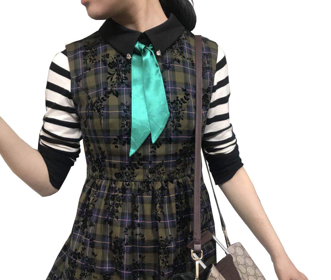 CHUNG Women Satin Skinny Scarf Neckchief Solid Pattern Handbag Hair Band Wrap Purse Ribbon Decoration Accessary - Image 8