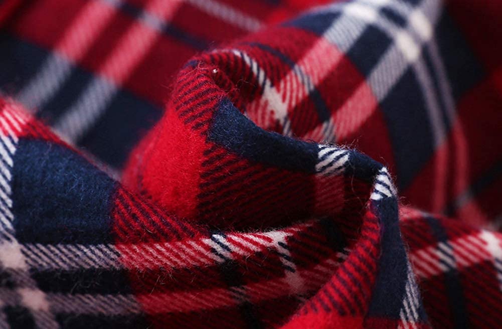 CHUNG Women Sleepshirt Flannel Cotton Nightshirt Plaid Nightgowns Long Sleeve Button Down Pajamas Sleepwear Plus Size - Image 5