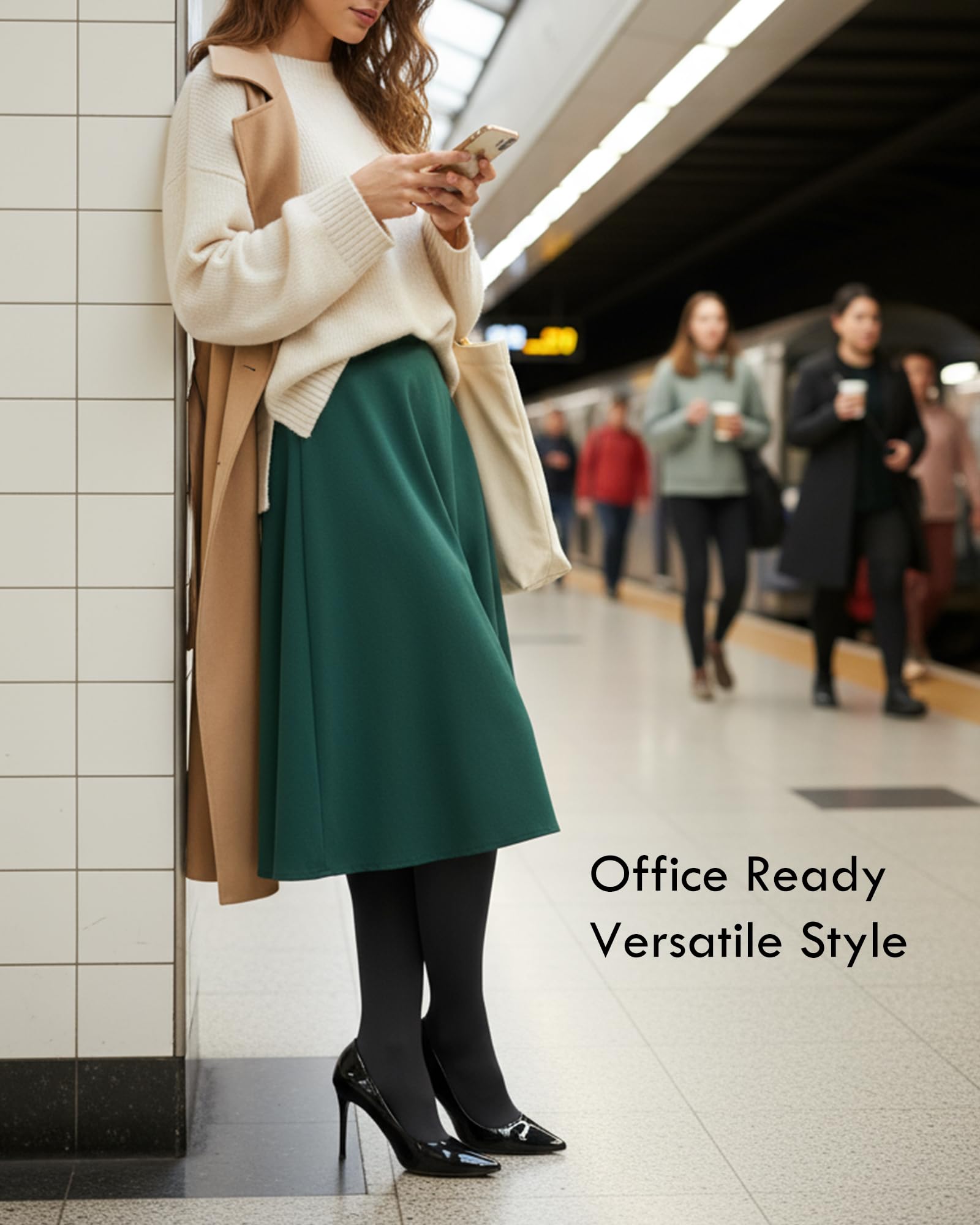 CHUNG Women Tights Footed 80D/90D Candy Color Solid Opaque Pantyhose High Waist Control Top Soft Stretchy Plus Size - Image 4