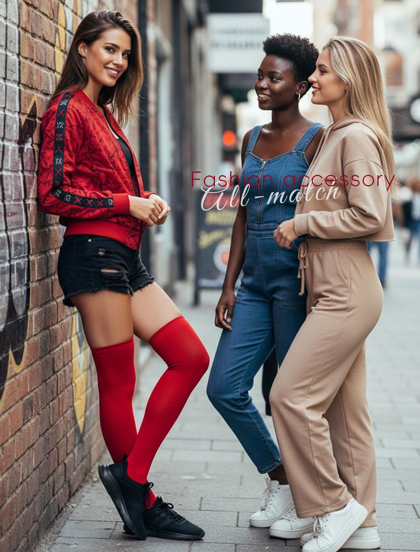 CHUNG Women Youth Girls Over Knee High Stockings Striped Christmas Teens Junior Senior Students Cosplay Party Socks Costume - Image 3