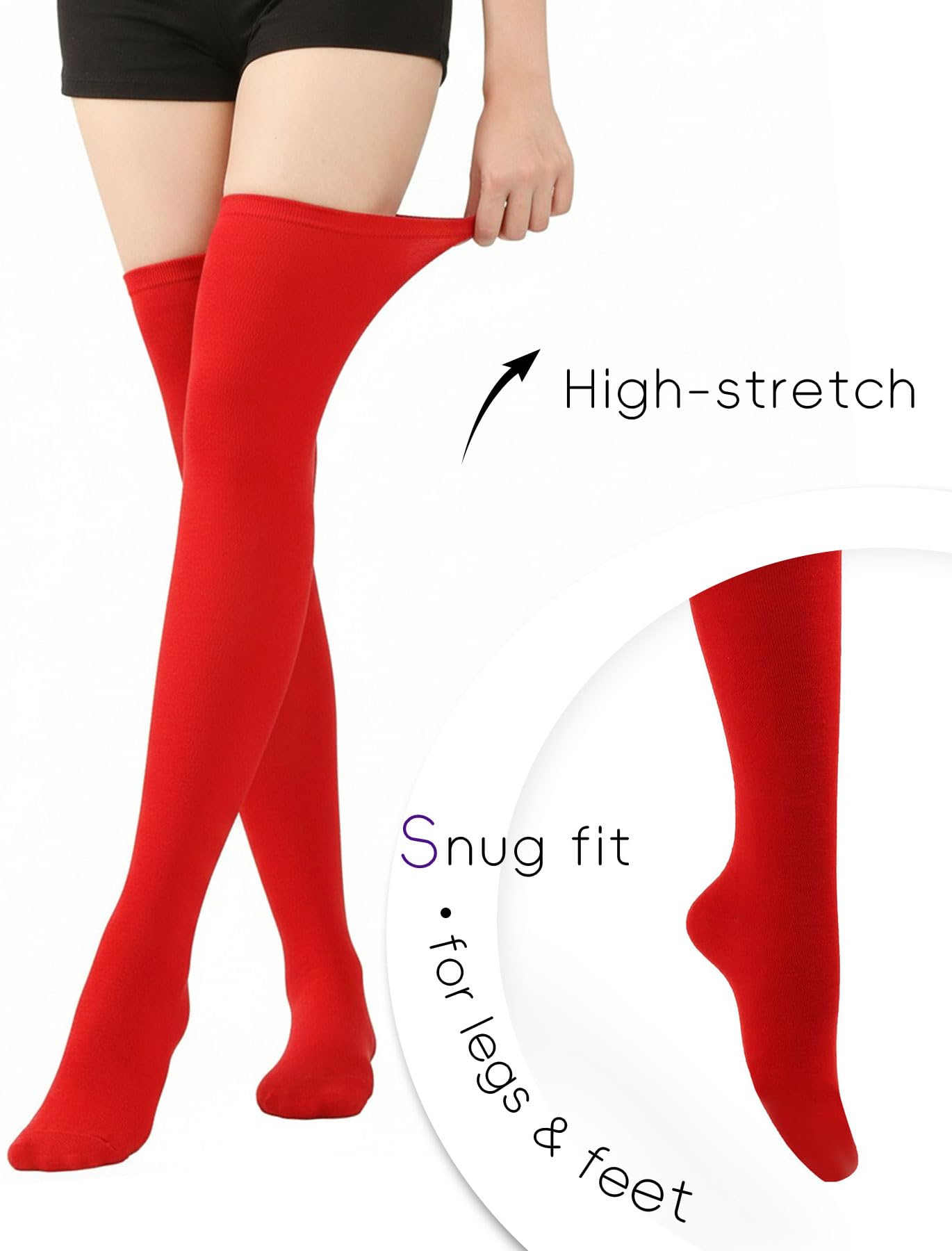 CHUNG Women Youth Girls Over Knee High Stockings Striped Christmas Teens Junior Senior Students Cosplay Party Socks Costume - Image 4