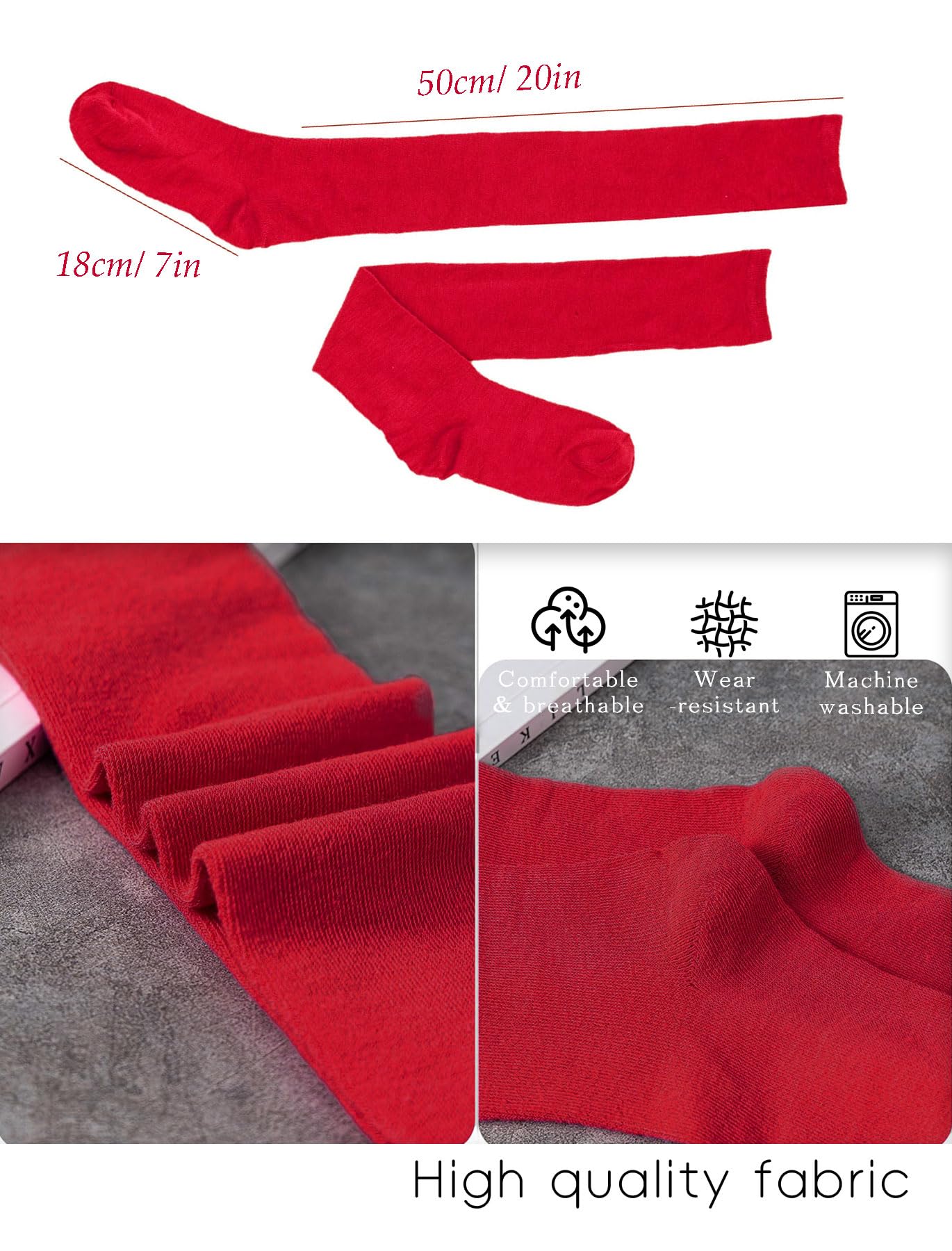 CHUNG Women Youth Girls Over Knee High Stockings Striped Christmas Teens Junior Senior Students Cosplay Party Socks Costume - Image 5